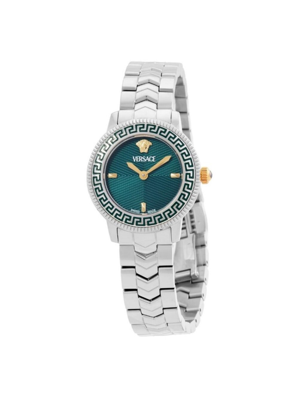 NWT Versace V-Icon Quartz Green Dial Ladies Watch